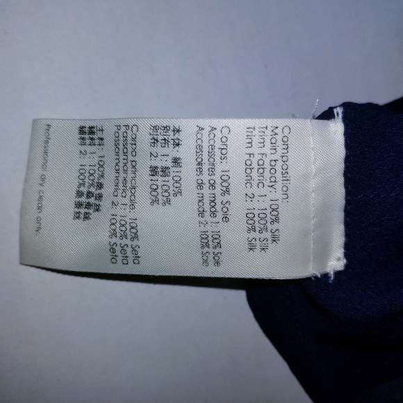 🌸 3.1 Phillip Lim | Silk Navy‎ Stripe Curved Hem Top, Medium - Picture 7 of 8